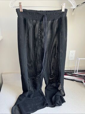 Black Mesh Lounge Pants